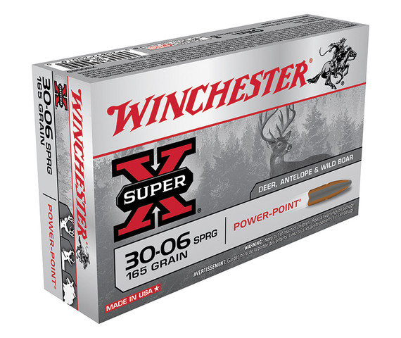 Winchester Super-X 30-06 Springfield, 165gr, Power-Point, 20 Rounds - 020892200760 