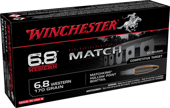 Winchester 6.8 Western 170gr BTHP, 20 Rounds - 020892229792 