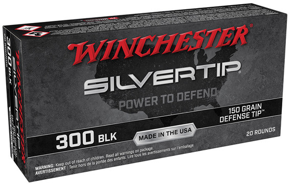 Winchester SilverTip, 300 BLK, 150 Grain, Defense Tip, 20 Rounds - 020892229891 