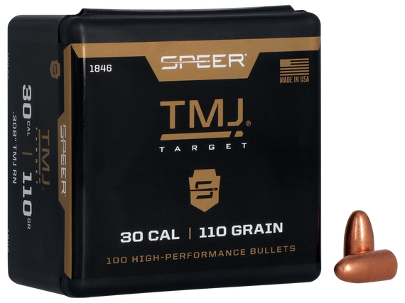 Speer 1846 TMJ, 30 Cal, 110gr, Total Metal Jacket Round Nose, 100 Per Box