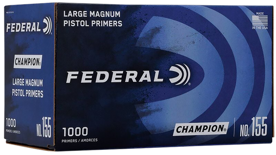 Federal Champion Large Pistol Primers, Multi-Caliber, 1000 Rds - 029465156275 