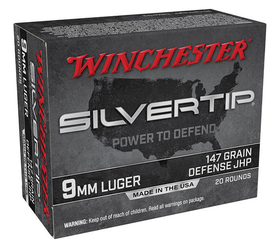 Winchester Silver Tip, 9MM, 147 Grain JHP, 20/Box - 020892227750 