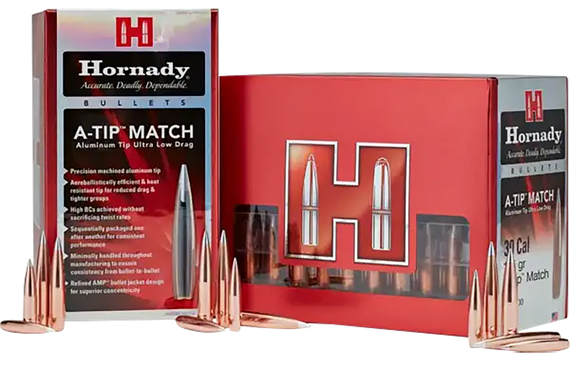 Hornady A-Tip Match, Aluminum Tip, Copper Jacket - 090255237290 