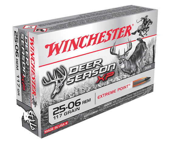 Winchester DeerSeasonXP 25-06 Rem, 117gr, Extreme Point, 20/box - 020892224377 