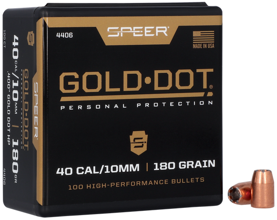 Speer Gold Dot Personal Protection, 40 Cal, 180 gr, Hollow Point - 076683044068 