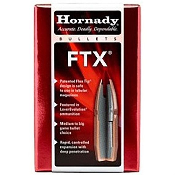 Hornady FTX .30 Caliber (0.308") 135GR Polymer Tip w/Cannelure, 100/Box - 090255230277 
