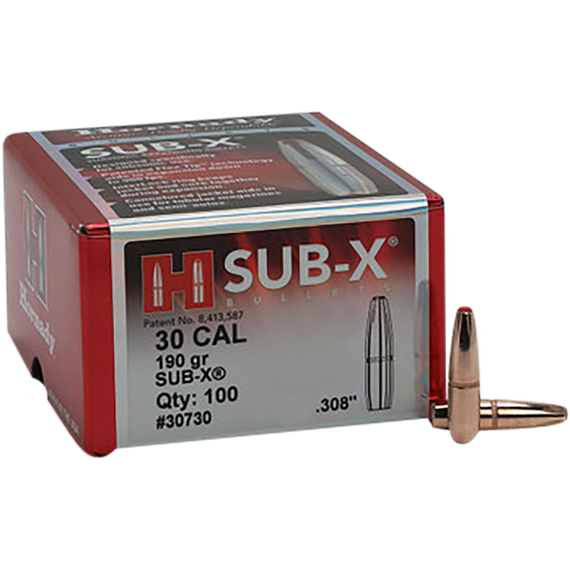 Hornady Sub-X, 30 Cal .308, 190 gr, Subsonic eXpanding - 090255307306 