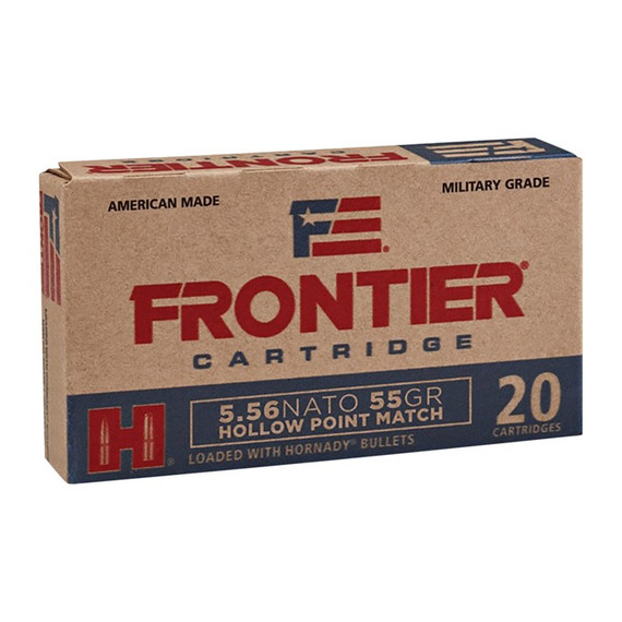 Hornady Frontier Cartridge, 5.56MM NATO, 55GR Hollow Point, 150 Rds 
