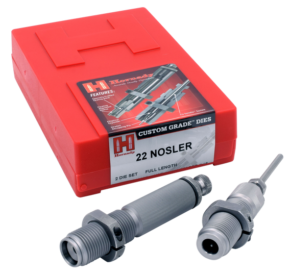 Hornady Custom Grade Series III 2 Die Set, 22 Nosler, Sizing Seater 