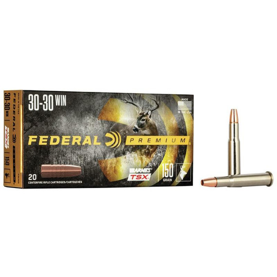Federal Premium Barnes TSX, .30-30 Win, 150 Grain, 20 RDs, Nickel-Plated Finish - 029465060343 