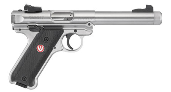 Ruger Mark IV Target, 22 LR, 5.50" Barrel, 10 Rds, Satin Stainless - 736676401260 