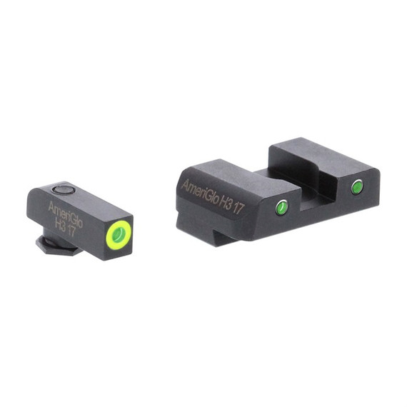 Ameriglo Green Outline Sight Set for Glock Gen 1-4, Tritium, Green - 644406907855 