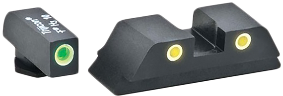AmeriGlo GL5115, Tritium Sight Set, Green/Yellow, Steel - 644406910688 