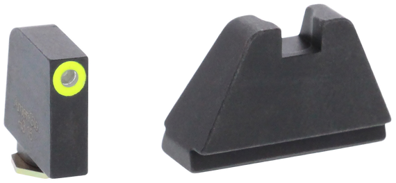 AmeriGlo GL682 Optic Compatible Sight Set, 5XL Tall Green Tritium LumiGreen Outline Front Sight, Black Rear Sight 