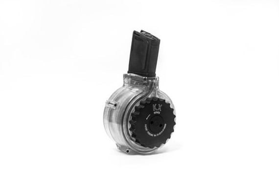 KCI AR-15 Drum Magazine, .223/5.56mm, Clear Polymer, 50 Rds