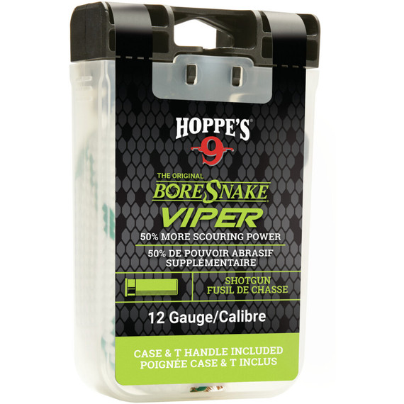 Hoppe's Boresnake Viper, 12 Gauge, 50% More Scouring Power, Reusable Carrying Case - 026285001426