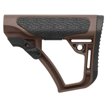 Daniel Defense Mil-Spec Collapsible Buttstock, Glass-Infused Polymer, Soft-Touch Rubber, Mil-Spec Brown 