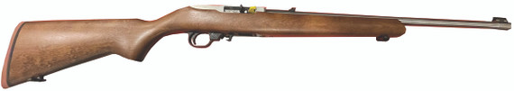 Ruger 10/22, .22LR, 18.50" Barrel, 10 Rds, Stainless/Stained Beech - 736676312146 
