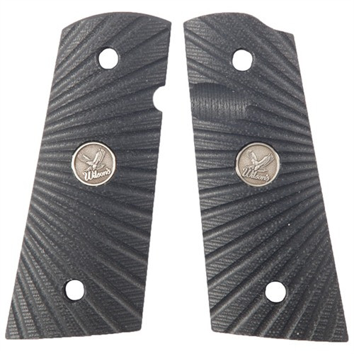 Wilson 1911 Compact Grips, Aggressive Starburst, Black G10, Flat Grip 