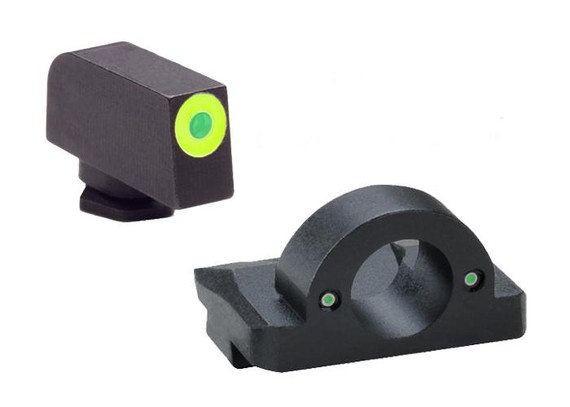AmeriGlo Ghost Ring Night Sight Set for Glock Models 17.19.26 - Green Outline - 644406901747 