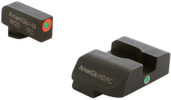 AmeriGlo GL201 i-Dot Sight Set for Glock, Green Tritium Orange Outline Front Sight, Green Tritium Rear Sight - 644406903055 
