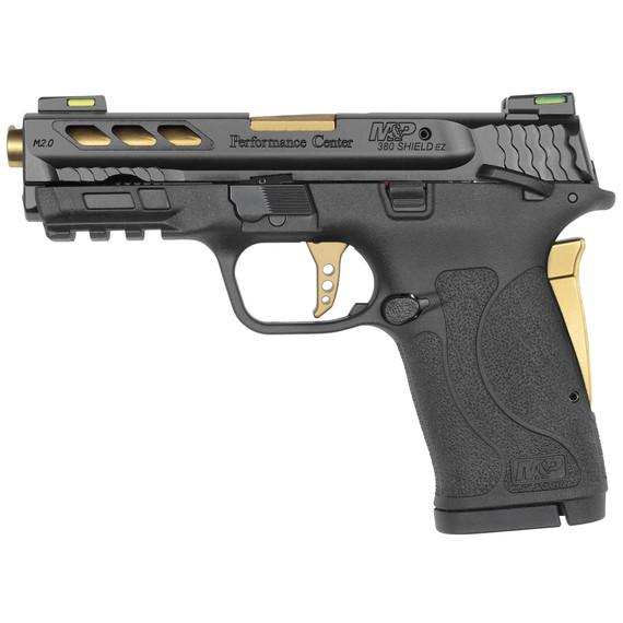 Smith & Wesson M&P 380 Shield EZ PC, 380 ACP, 3.80" Barrel, 8 Rds, Black with Gold Accents - 022188879179 