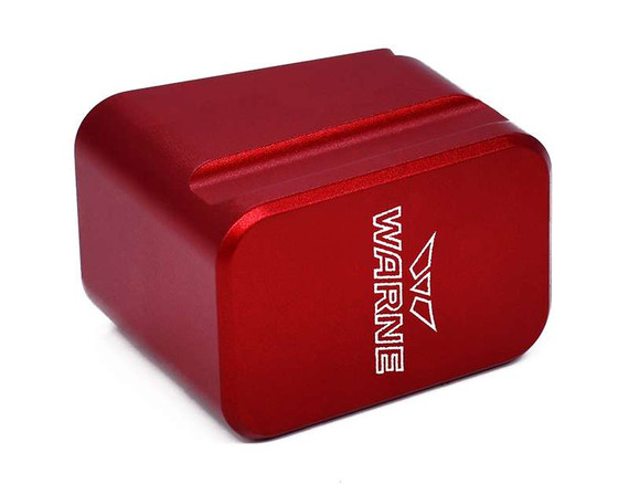 Warne Extended Base Pad Glock, Magazine, +5/9mm, +4/.40, Red Anodized - 656813107827 