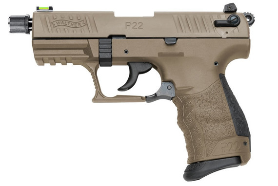 Walther Arms P22Q, .22 LR, 3.42" Barrel, 10 Rds, Flat Dark Earth - 723364214592 