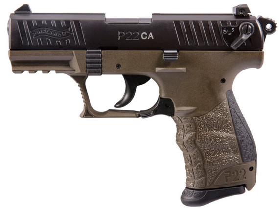 Walther Arms P22 CA, 22LR, 3.40" Barrel, 10 Rds, OD Green - 723364200373 
