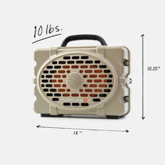 Turtlebox Grande Gen 3, Waterproof Bluetooth Speaker, IP-67 Rated, 40+ Hours Battery, Party Mode, Tan - 850024307650 