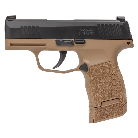 SIG Sauer P365, 9MM, 3.1" Barrel, 15 Rds, Black Slide, Coyote Frame - 798681684168 