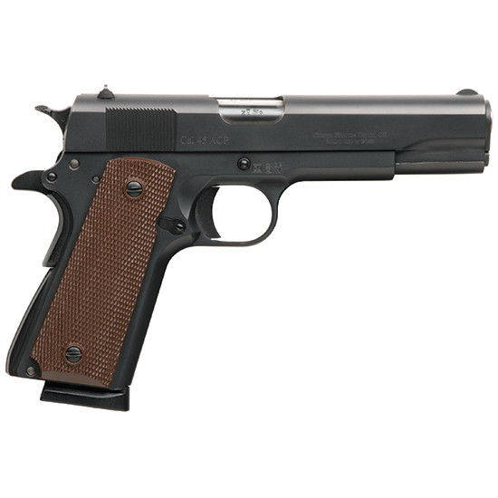 Charles Daly 1911, .45 ACP, 5.00" Barrel, 8 Rds, Black/Brown Checkered Grips - 8053800942133 