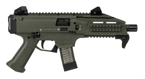 CZ Scorpion EVO 3 S1, 9MM, 7.72" Barrel, 20 Rds, OD Green - 806703913551 