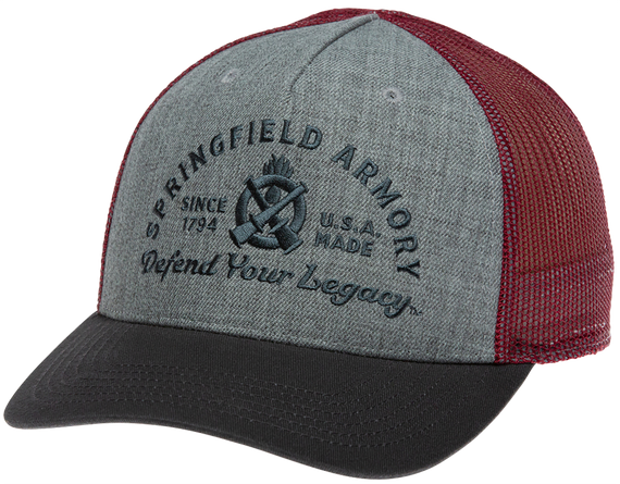 Springfield Defend Your Legacy Brewery Hat, Gray/Graphite/Maroon, Adjustable Snapback, OSFA, Structured - 706397945947 