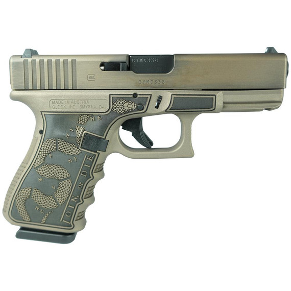 Glock G19 Gen 3, 9MM, 4.02" Barrel, 15 Rds, Engraved Revolution Design - 757106322962 