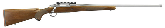 Ruger M77 Hawkeye Hunter, 7mm Rem Mag, 24" Barrel, 3 Rds, Satin Stainless - 736676571246 
