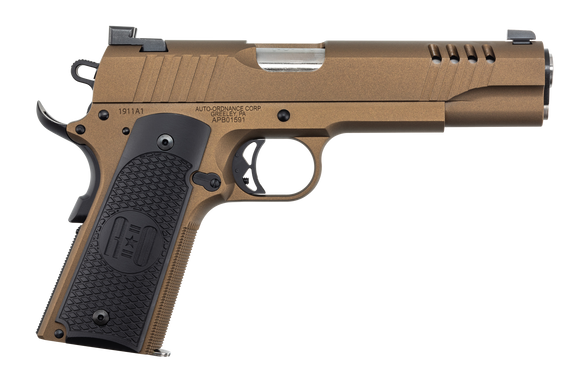 Auto Ordnance 1911TCAC10, 45 ACP, 5.00" Barrel, 7+1 Rds, Burnt Bronze Cerakote - 602686422468 