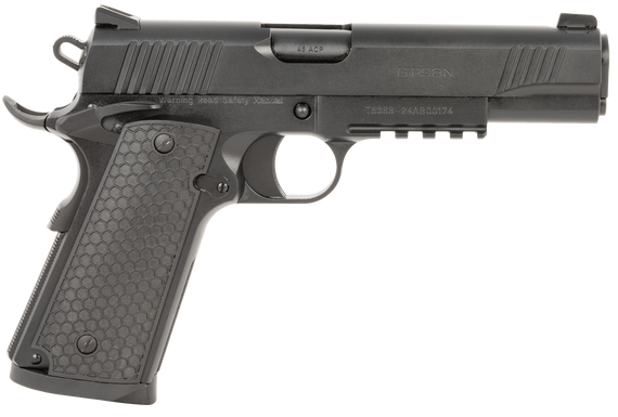 EAA MC1911 S Untouchable, .45 ACP, 5.00" Barrel, 8+1 Rds, Black Steel - 741566906763 