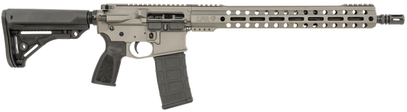 Live Free Armory Battle Rifle Lite, 5.56 NATO, 16.00" Barrel, 30 Rds, Tungsten Cerakote - 810128641340 