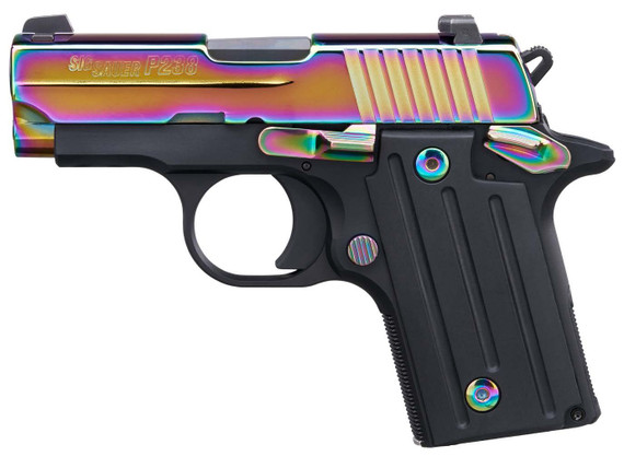 SIG Sauer P238, 380 ACP, 2.70" Barrel, 6 Rds, High Polish Rainbow PVD - 798681683338 