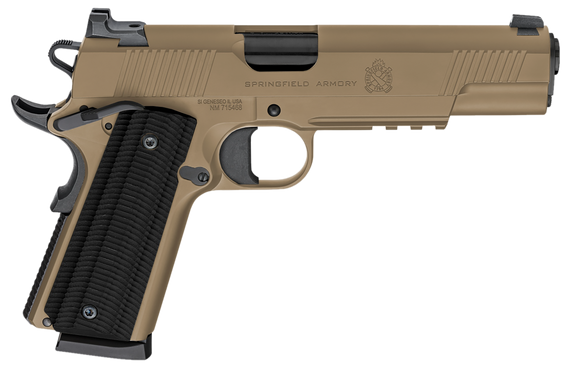 Springfield 1911 Operator AOS, 45 ACP, 5.00" Barrel, 8+1 Rds, Coyote Brown Cerakote - 706397994884 