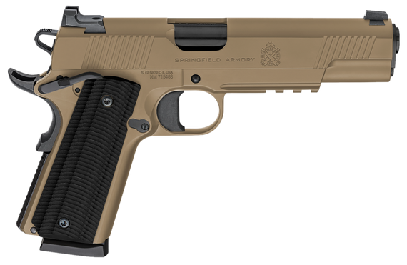 Springfield 1911 Operator AOS, 45 ACP, 5.00" Barrel, 8+1 Rds, Coyote Brown Cerakote 