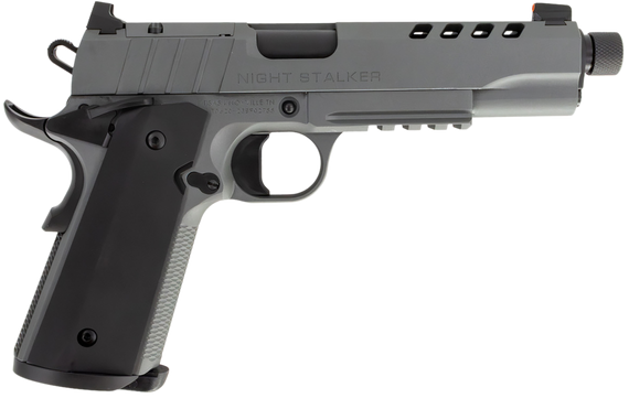 Tisas 1911 Night Stalker SF, 10MM, 5.00" Barrel, 8 Rds, Platinum Gray Cerakote - 723551445402 