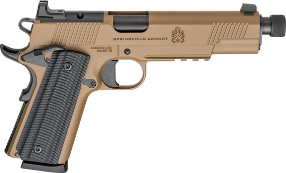 Springfield ArmoryArmory 1911 Operator AOS, .45 ACP, 5.00" Barrel, 8 Rds, Coyote Brown - 706397995065 