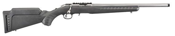 Ruger American Rimfire, 17 HMR, 18.00" Barrel, 9 Rds, Stainless/Black - 736676083534 