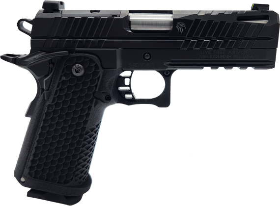 Live Free Armory Apollo 11 CPT, 9MM, 4.15" Barrel, 17+1 Rds, Elite Black Cerakote - 810128640183 