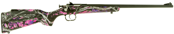 Crickett KSA2160, 22 LR, 16.12" Barrel, 1 Rd, Hydro Dipped Muddy Girl Synthetic Stock - 611613021605 
