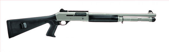 Benelli M4 H2O Tactical, 12 GA, 18.5" Barrel, 5+1 Rds, Titanium Cerakote - 650350117943 