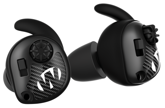 Walkers Game Ear GWP-SLCR, Electronic Ear Buds, Matte Black/Carbon Fiber - 888151014448 