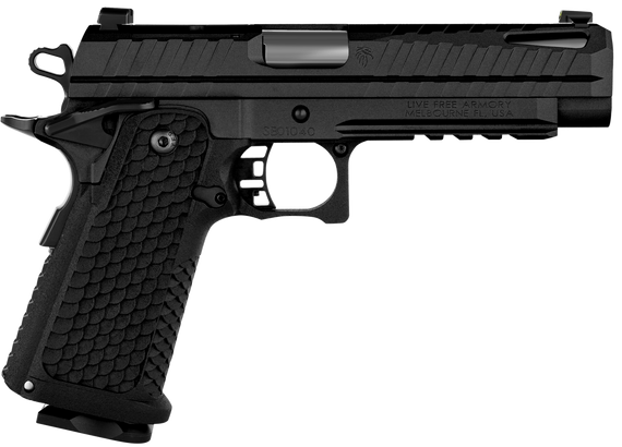 Live Free Armory Apollo 11 FS, 9MM, 4.90" Barrel, 17+1 Rds, Elite Black Cerakote - 810128642989 